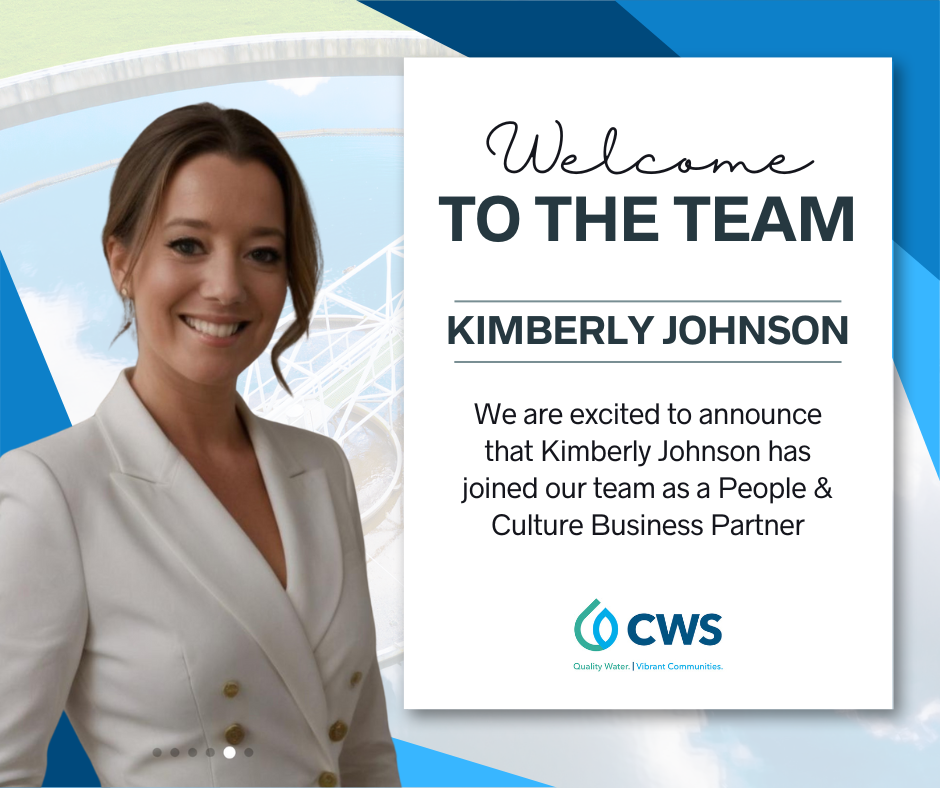 Kimberly Johnson with text welcoming her to the CWS team